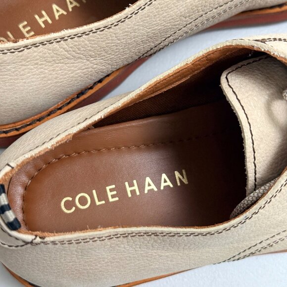 COLE HAAN Grand Suede Oxfords Mens Size 11 Beige Leather Lace Up Shoes main image 7